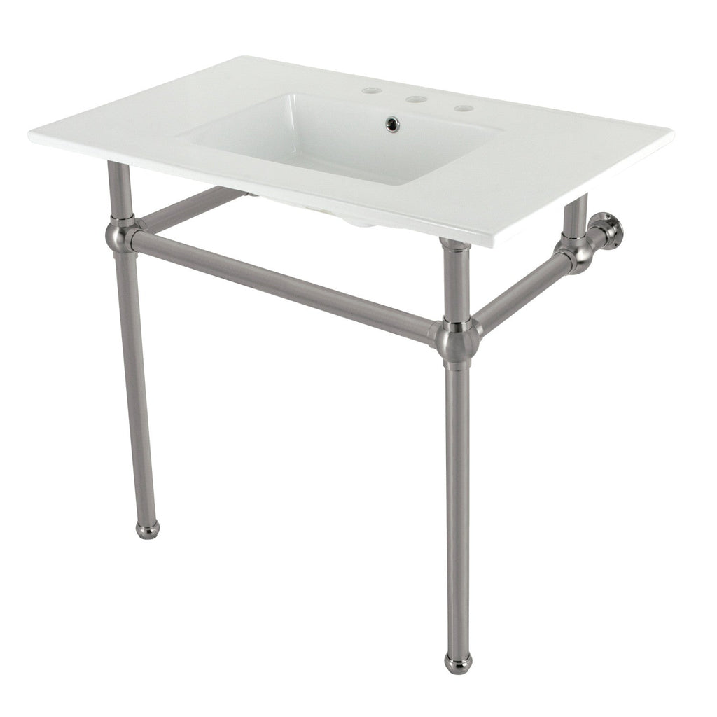 Kingston Brass Templeton lavabo consola — Níquel Cepillado