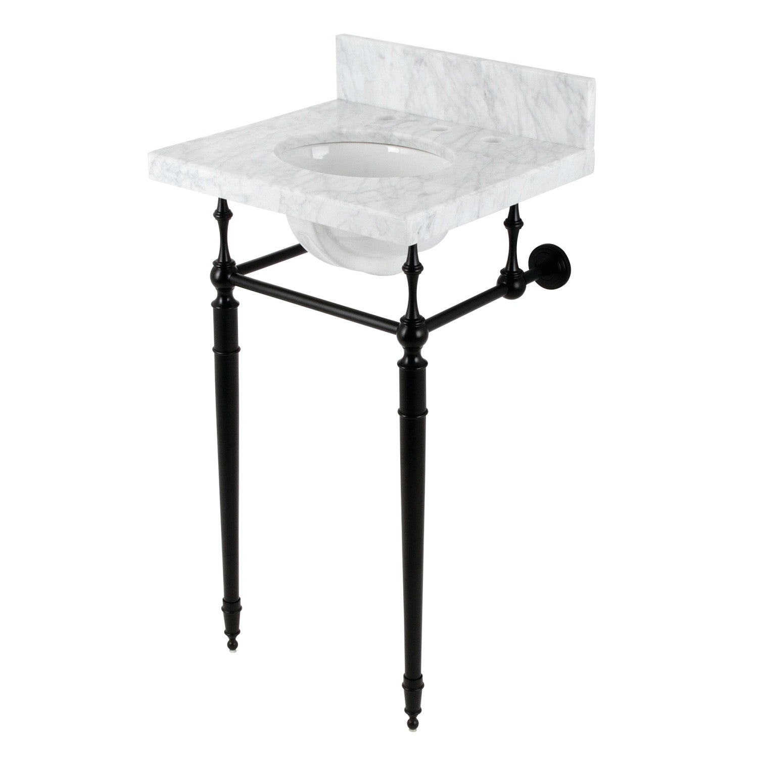 Kingston Brass Edwardian lavabo consola — Negro Mate