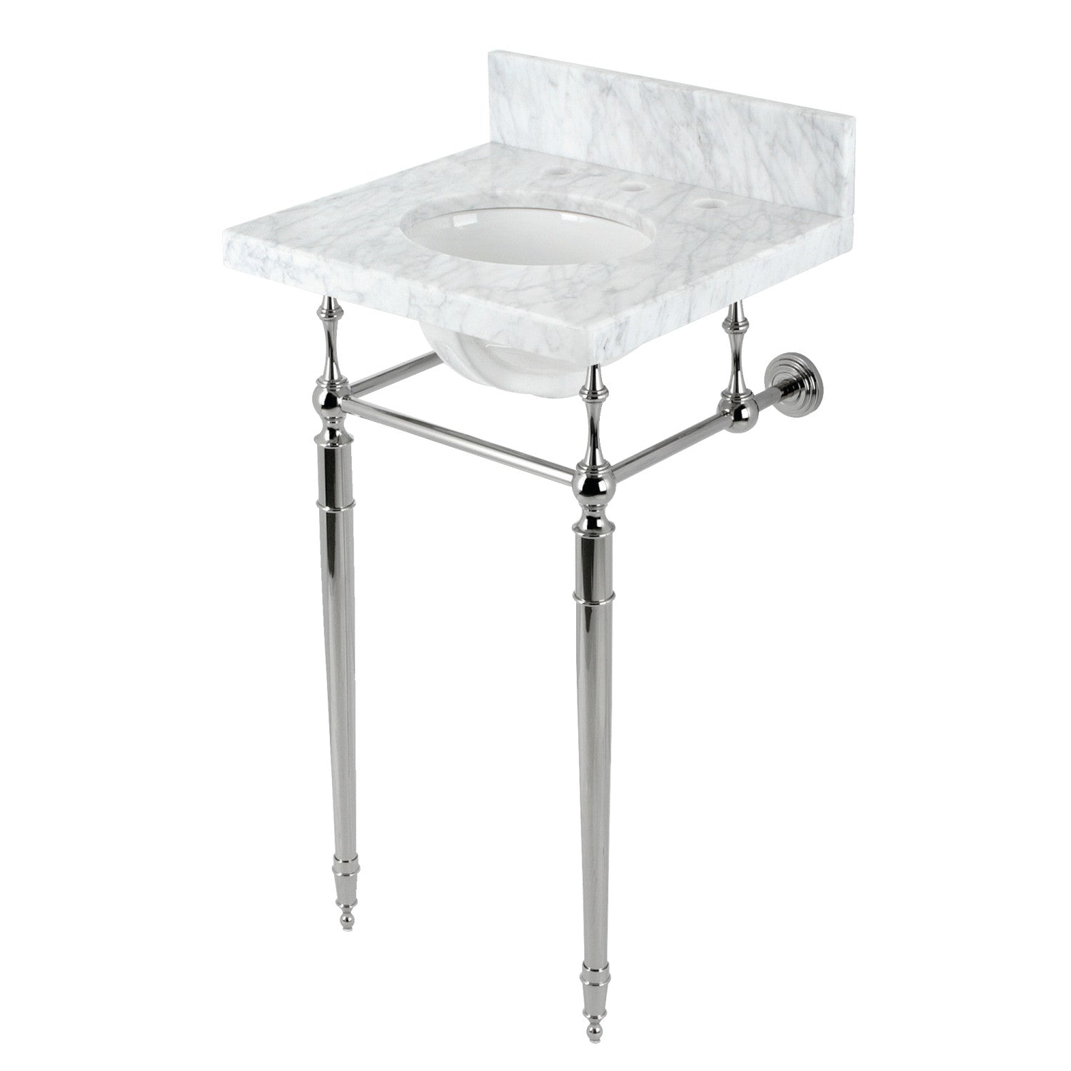 Kingston Brass Edwardian lavabo consola — Níquel Pulido