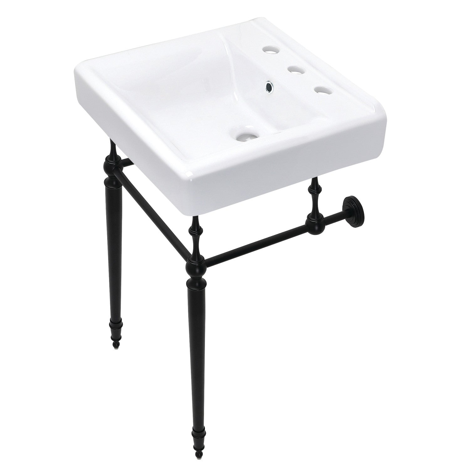 Kingston Brass Edwardian lavabo consola — Negro Mate
