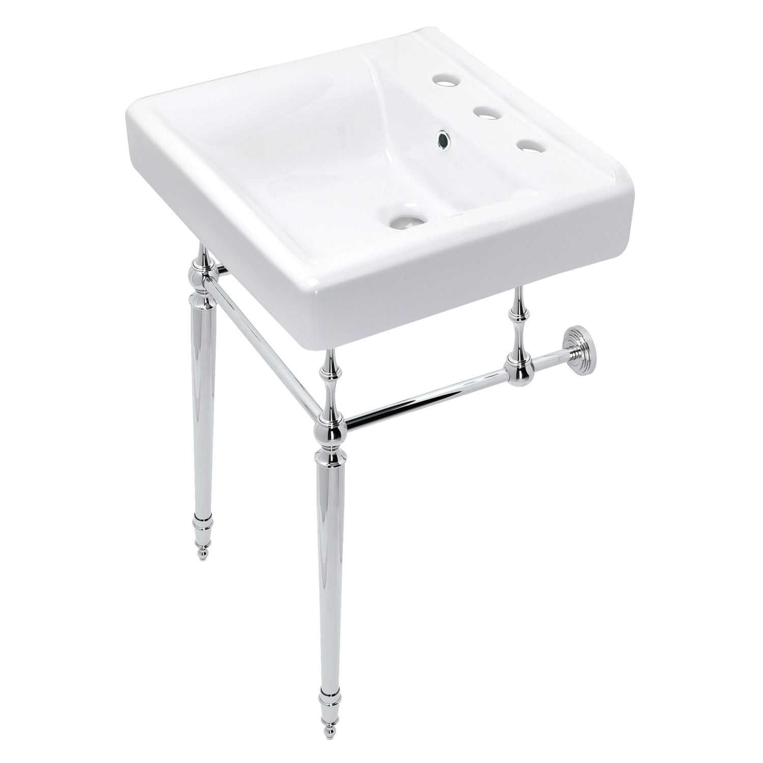 Kingston Brass Edwardian lavabo consola — Cromo Pulido