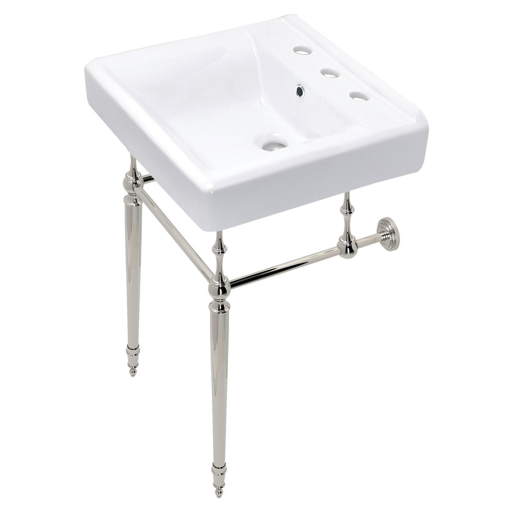 Kingston Brass Edwardian lavabo consola — Níquel Pulido