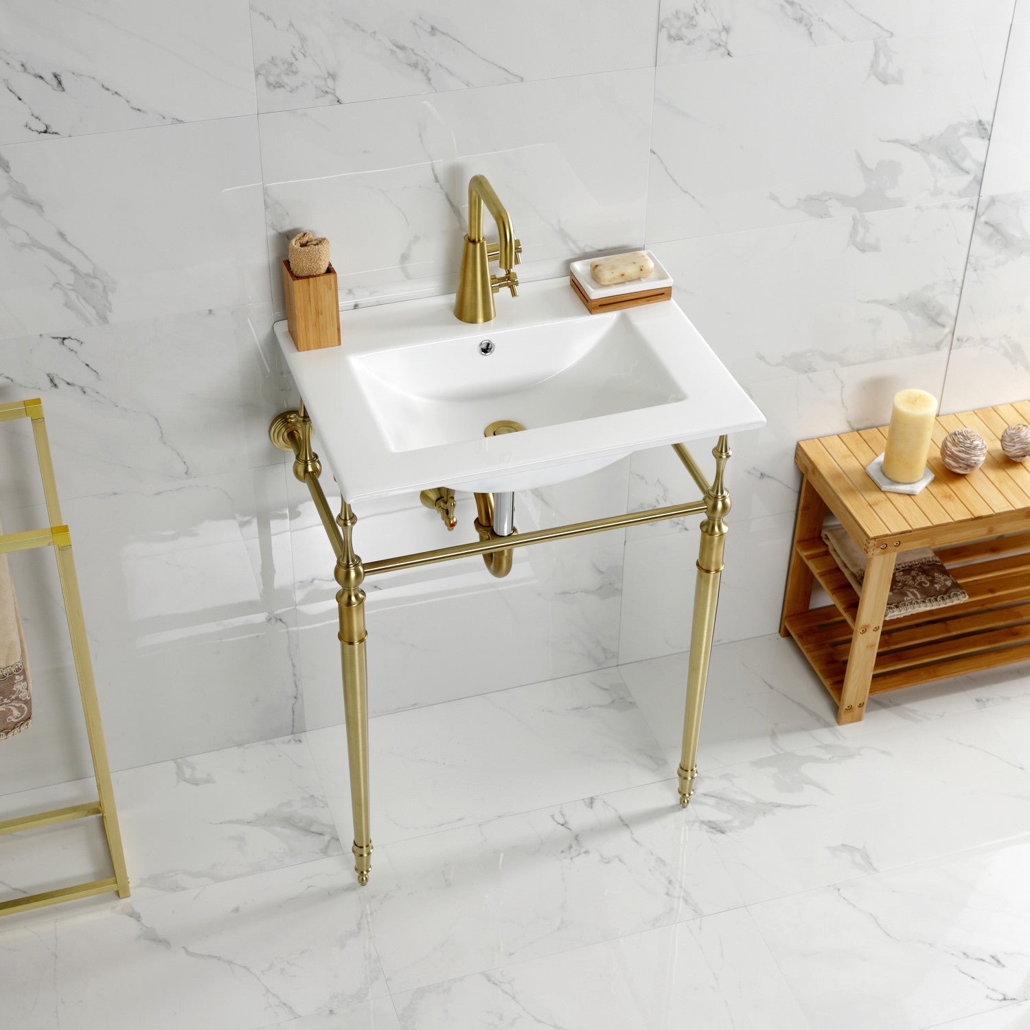 Kingston Brass Edwardian lavabo consola — vista