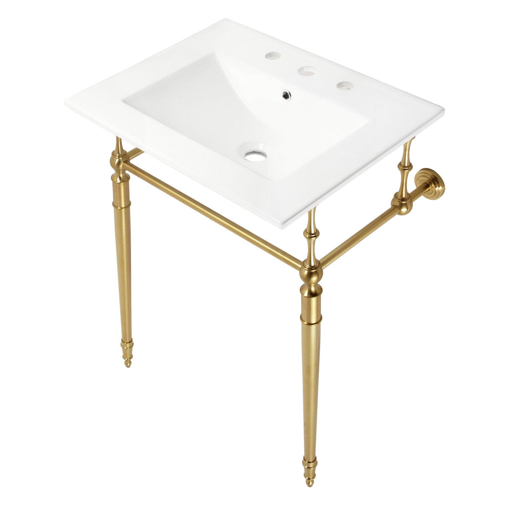 Kingston Brass Edwardian lavabo consola — Latón Cepillado