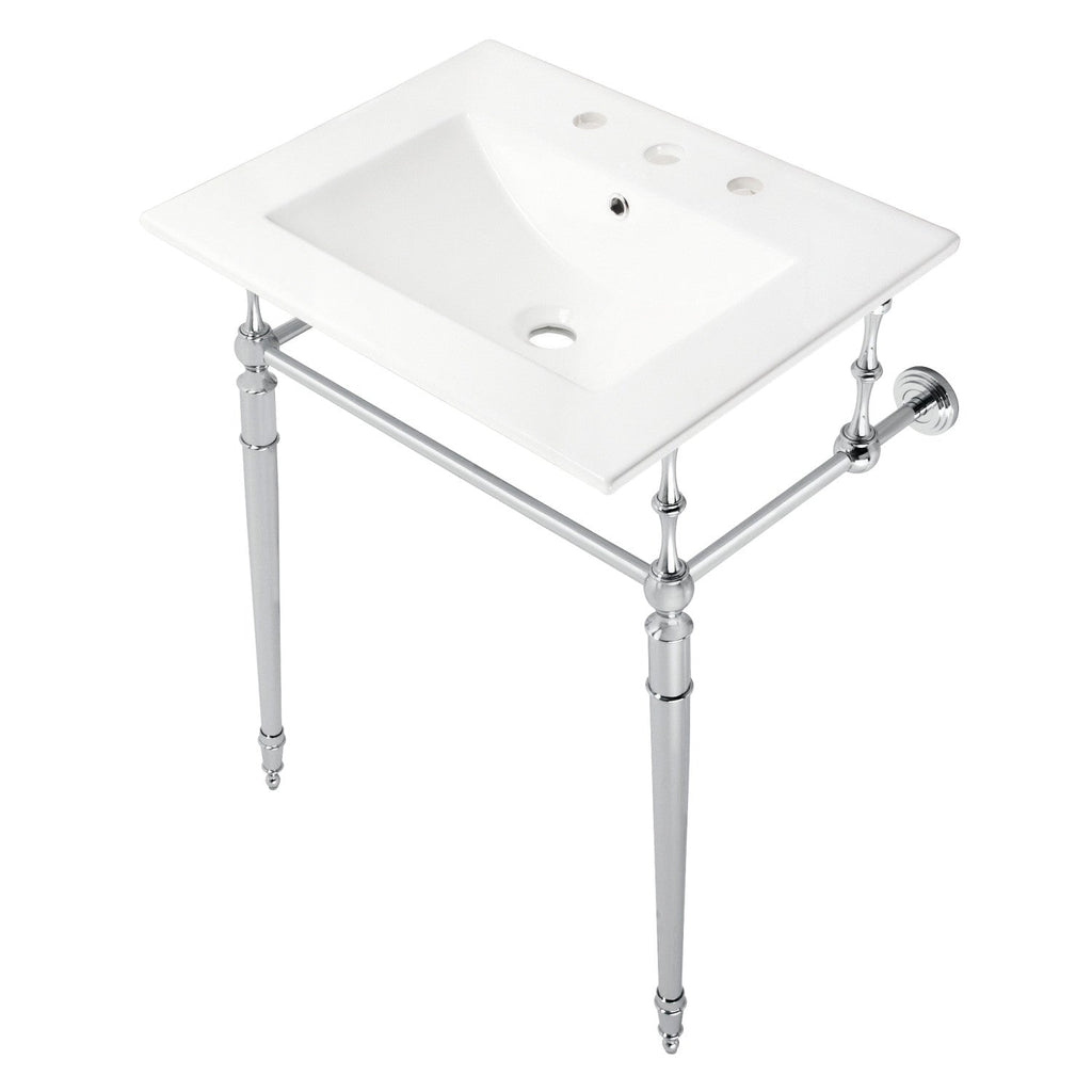 Kingston Brass Edwardian lavabo consola — Cromo Pulido