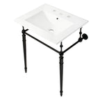 Kingston Brass Edwardian lavabo consola — Negro Mate