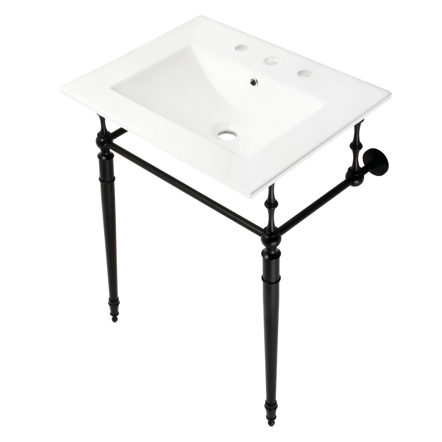Kingston Brass Edwardian lavabo consola — Negro Mate