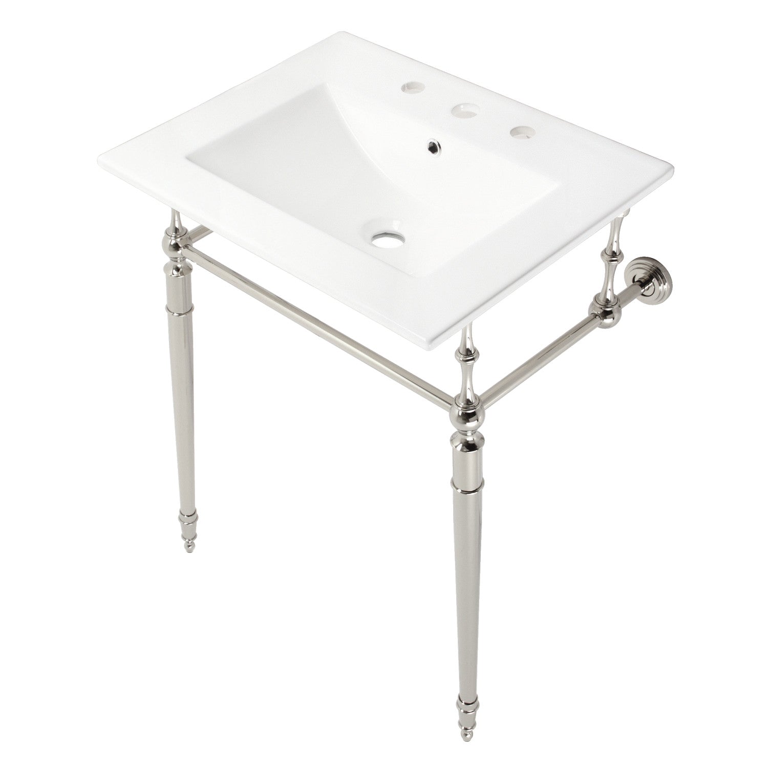 Kingston Brass Edwardian lavabo consola — Níquel Pulido