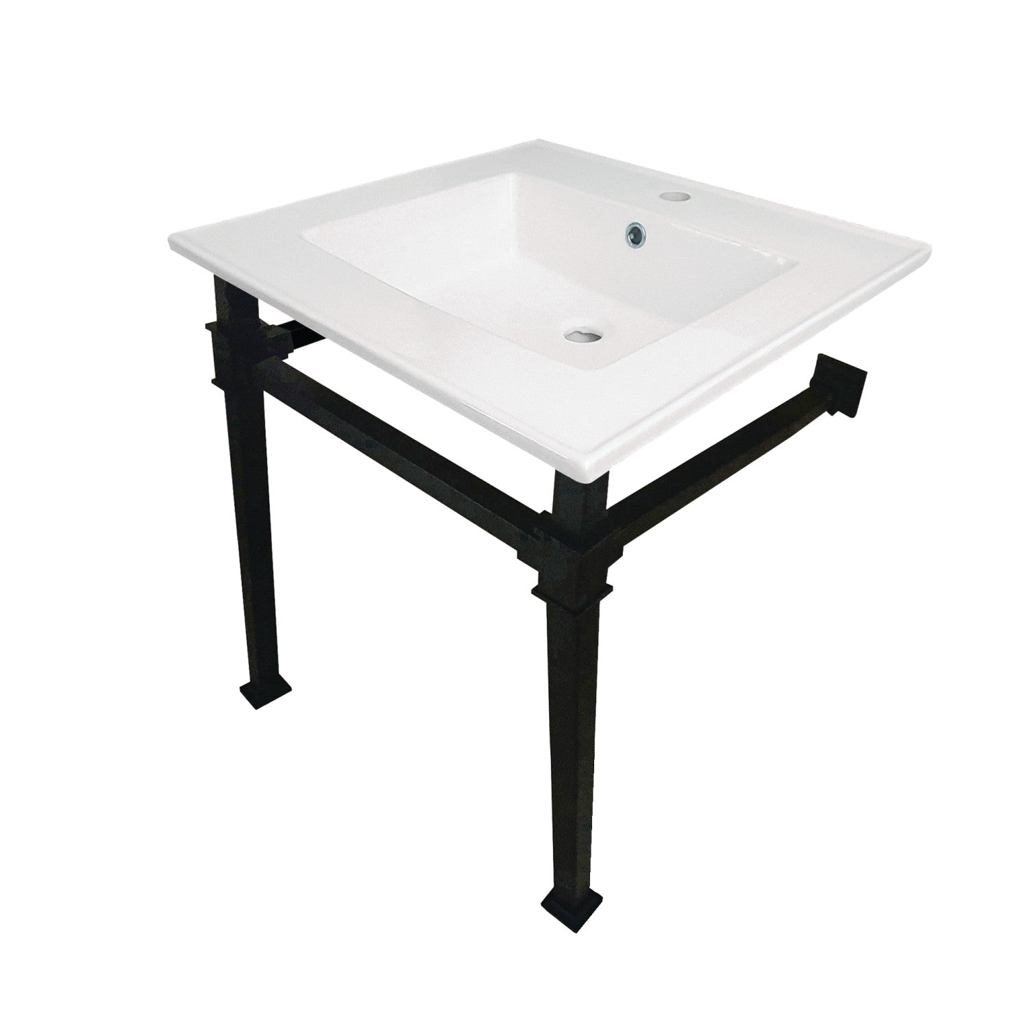 Kingston Brass Monarch lavabo consola — Negro Mate