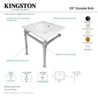 Kingston Brass Monarch lavabo consola — vista