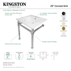 Kingston Brass Monarch lavabo consola — vista