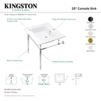 Kingston Brass Edwardian lavabo consola — vista