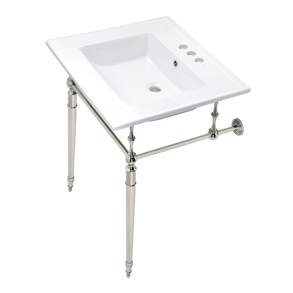Kingston Brass Edwardian lavabo consola — Níquel Pulido
