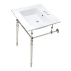 Kingston Brass Edwardian lavabo consola — Níquel Pulido