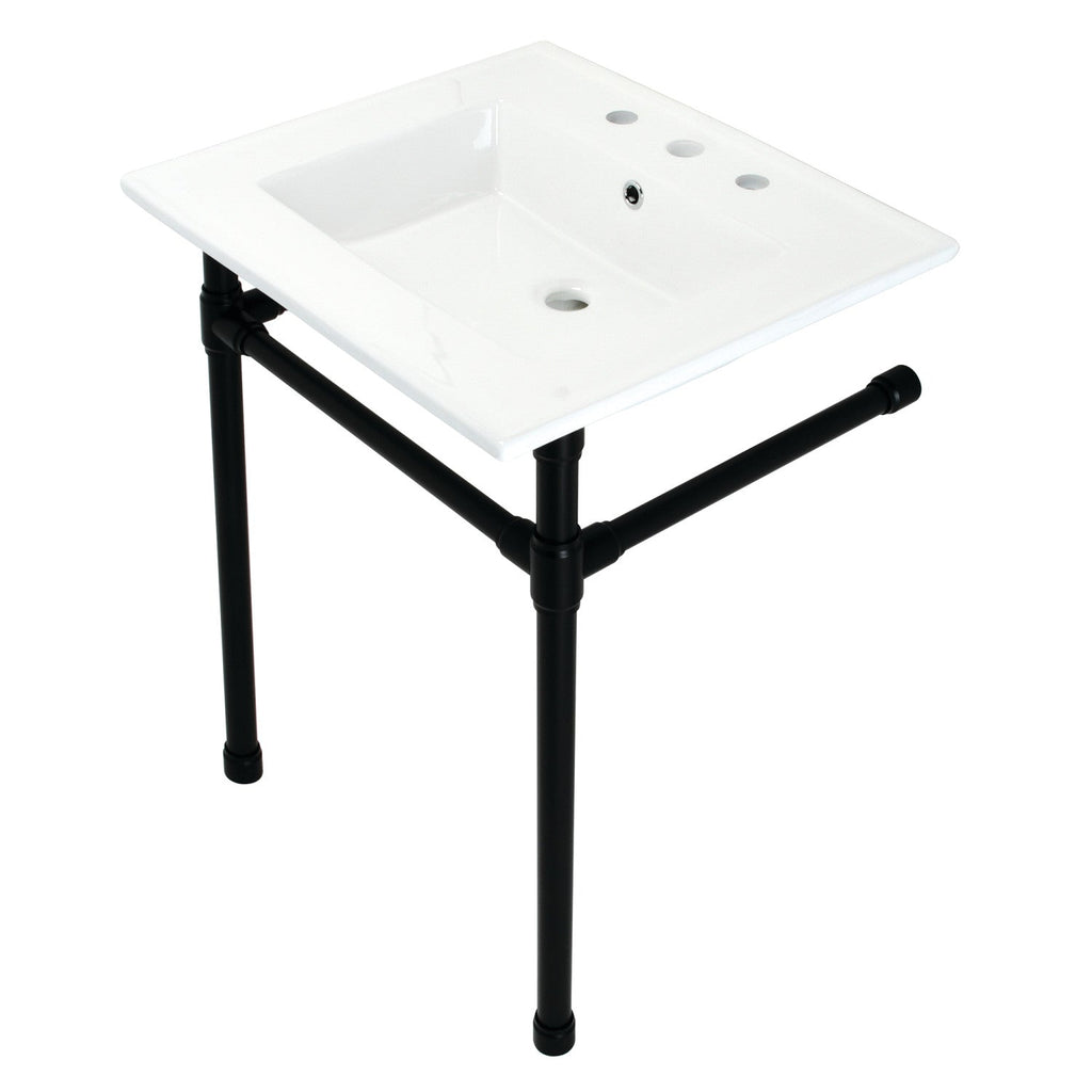 Kingston Brass Dreyfuss lavabo consola — Negro Mate