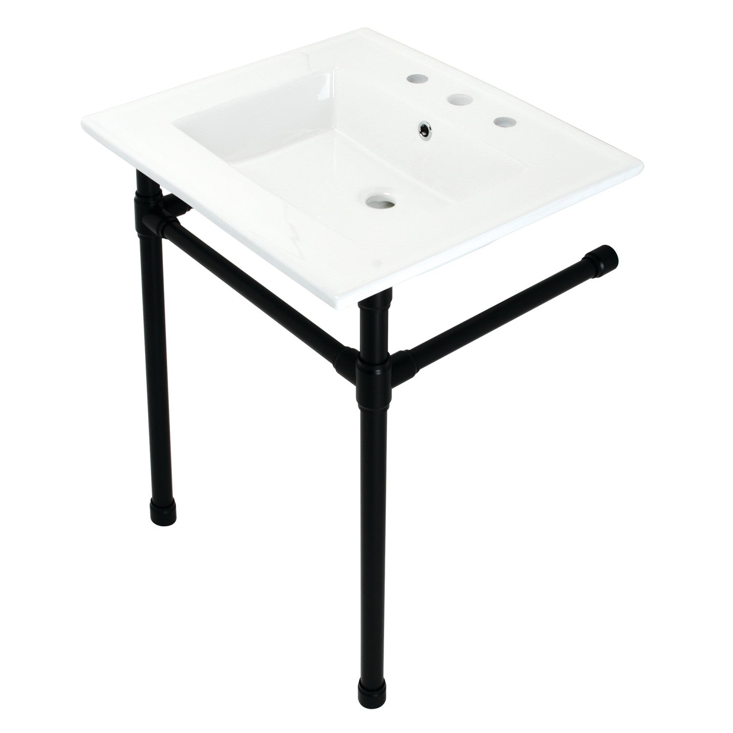 Kingston Brass Dreyfuss lavabo consola — Negro Mate