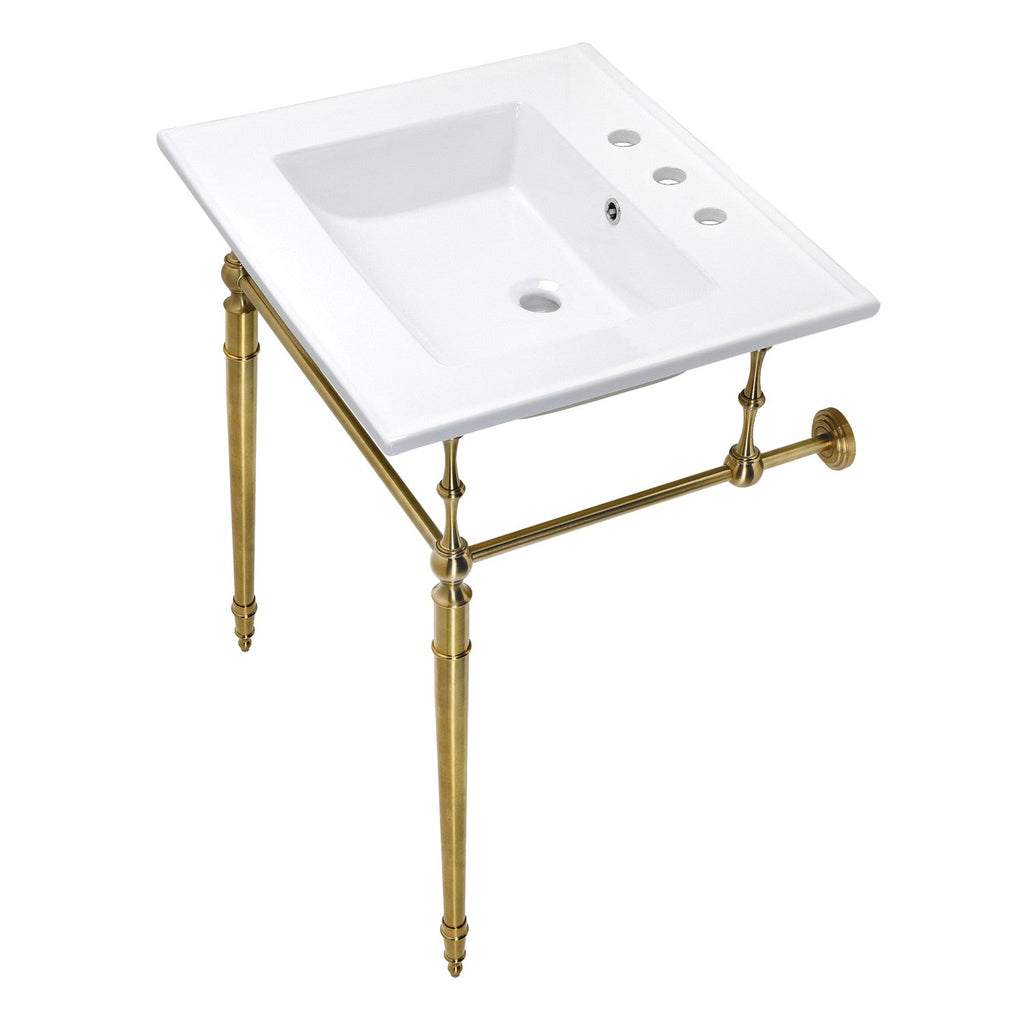 Kingston Brass Edwardian lavabo consola — Latón Cepillado
