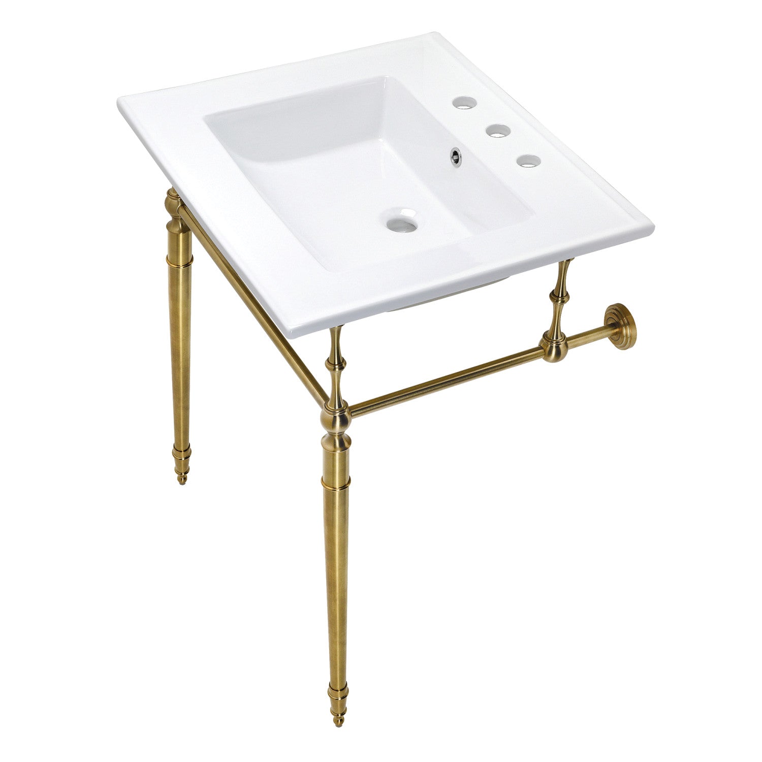 Kingston Brass Edwardian lavabo consola — Latón Cepillado