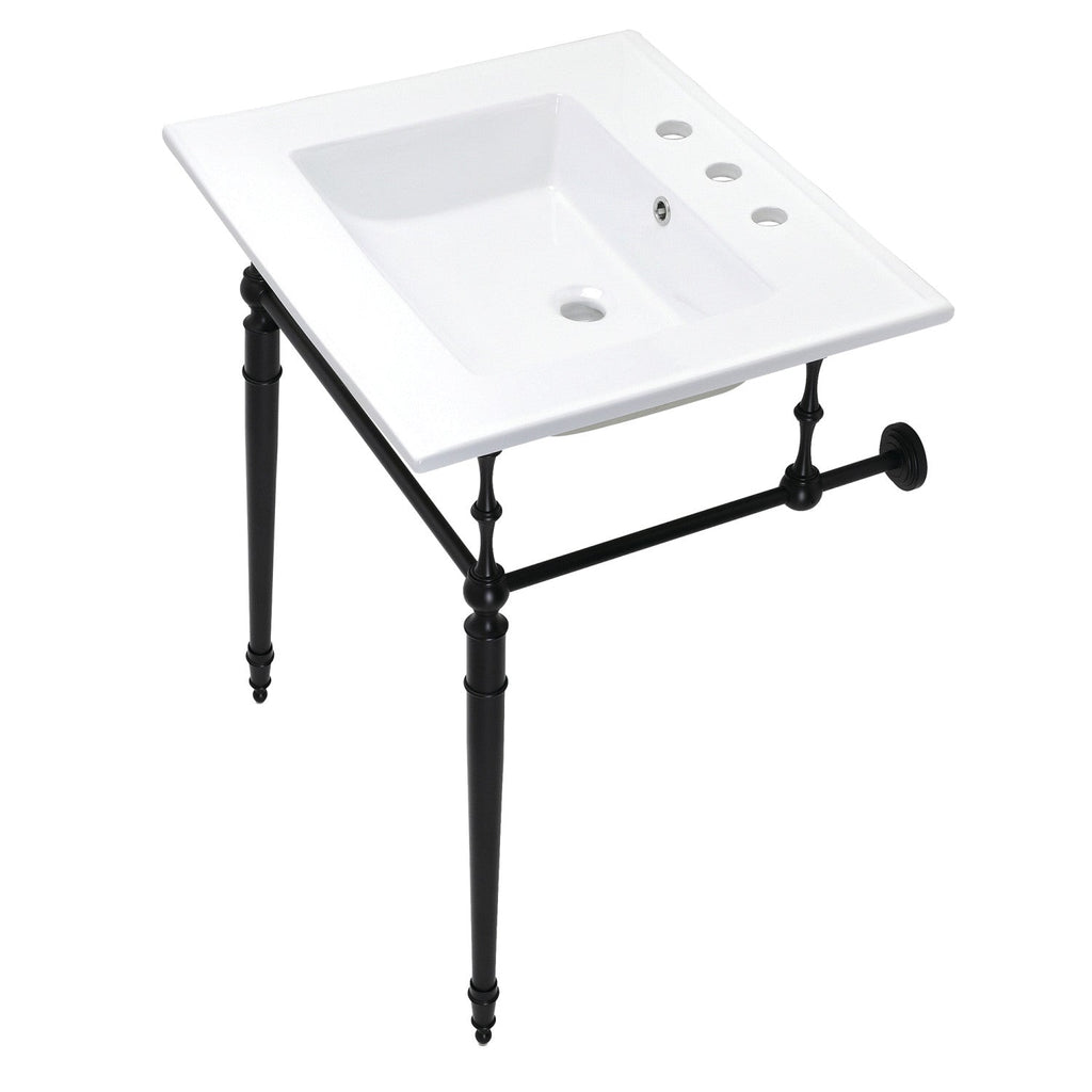 Kingston Brass Edwardian lavabo consola — Negro Mate