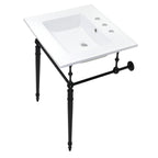 Kingston Brass Edwardian lavabo consola — Negro Mate