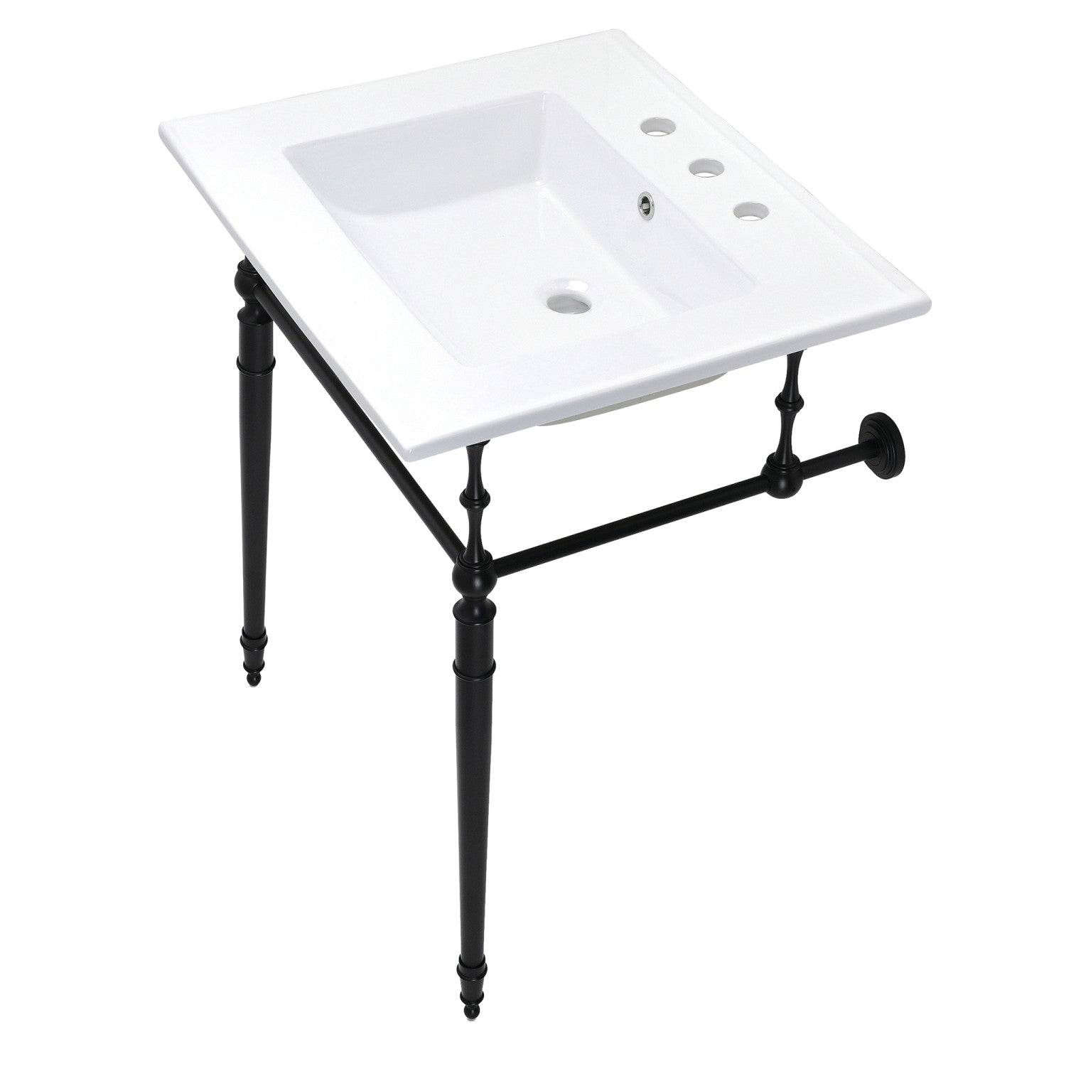 Kingston Brass Edwardian lavabo consola — Negro Mate