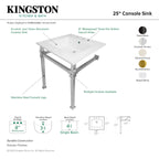 Kingston Brass Monarch lavabo consola — vista