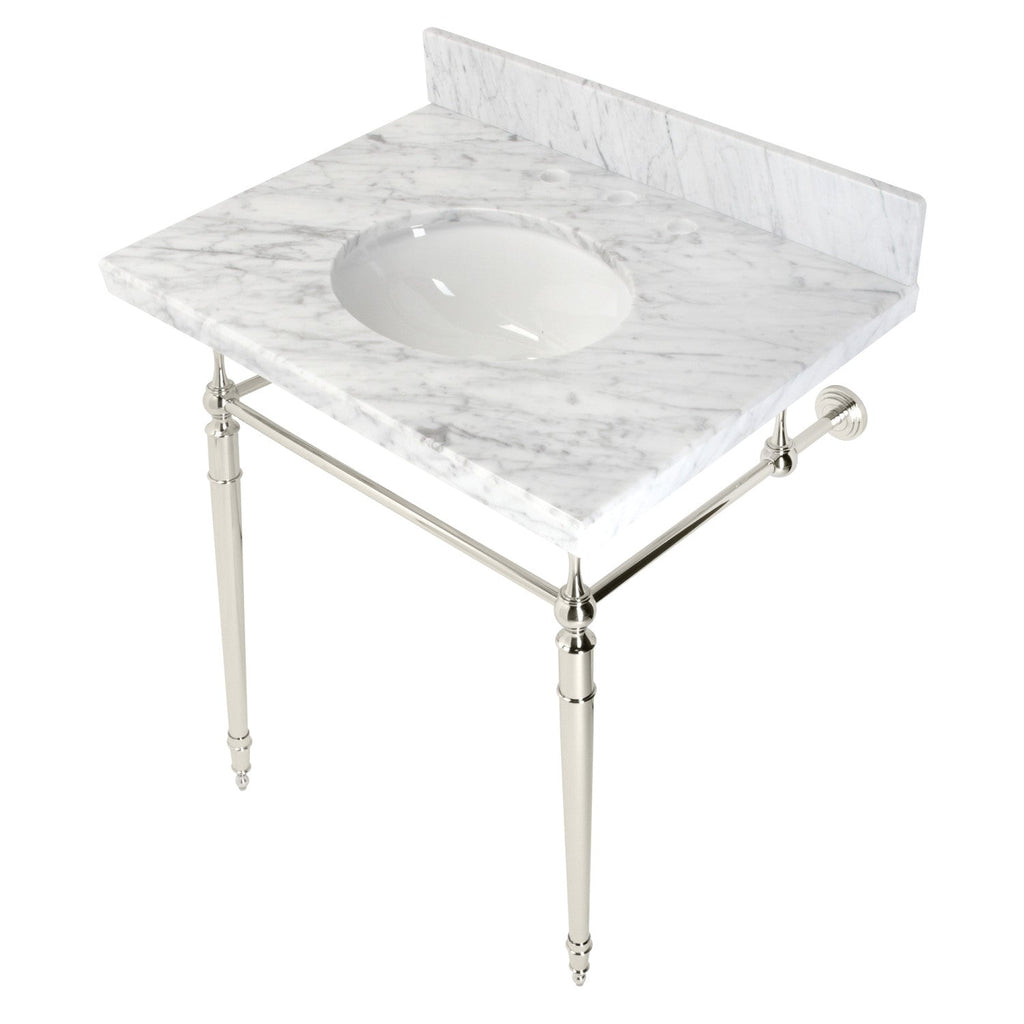 Kingston Brass Edwardian lavabo consola — Níquel Pulido