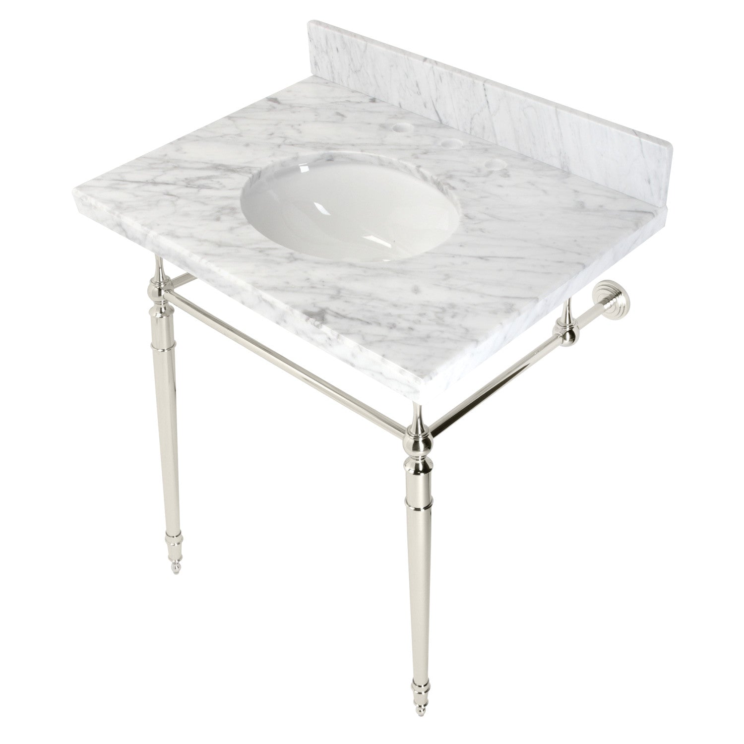 Kingston Brass Edwardian lavabo consola — Níquel Pulido