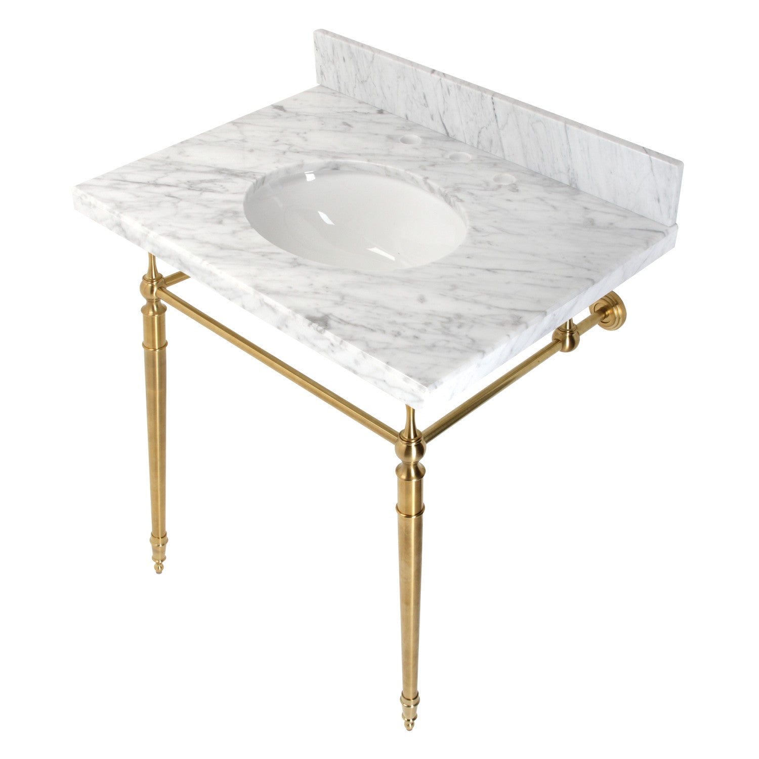 Kingston Brass Edwardian lavabo consola — Latón Cepillado