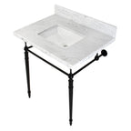 Kingston Brass Edwardian lavabo consola — Negro Mate