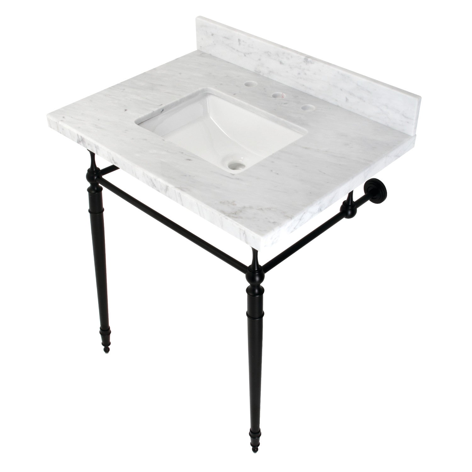 Kingston Brass Edwardian lavabo consola — Negro Mate