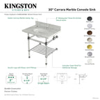 Kingston Brass Templeton lavabo consola — vista