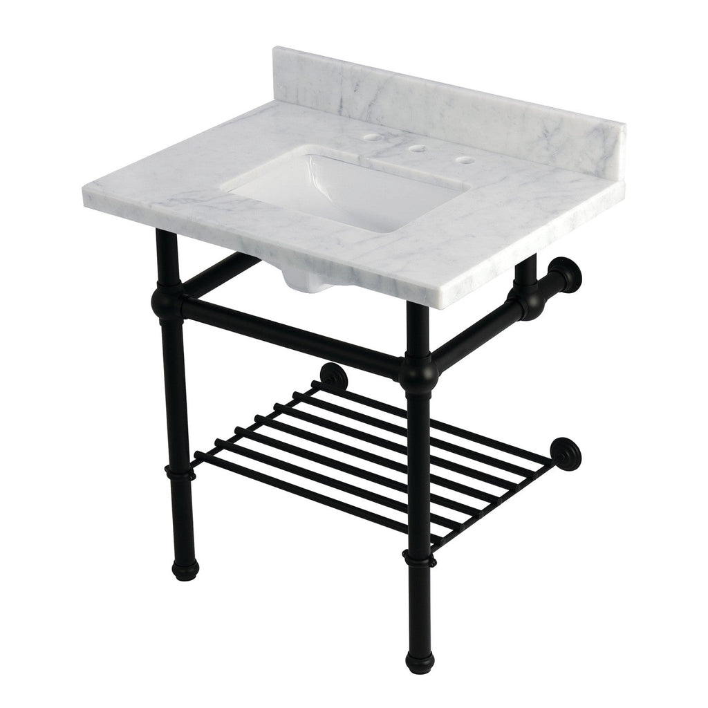 Kingston Brass Templeton lavabo consola — Negro Mate