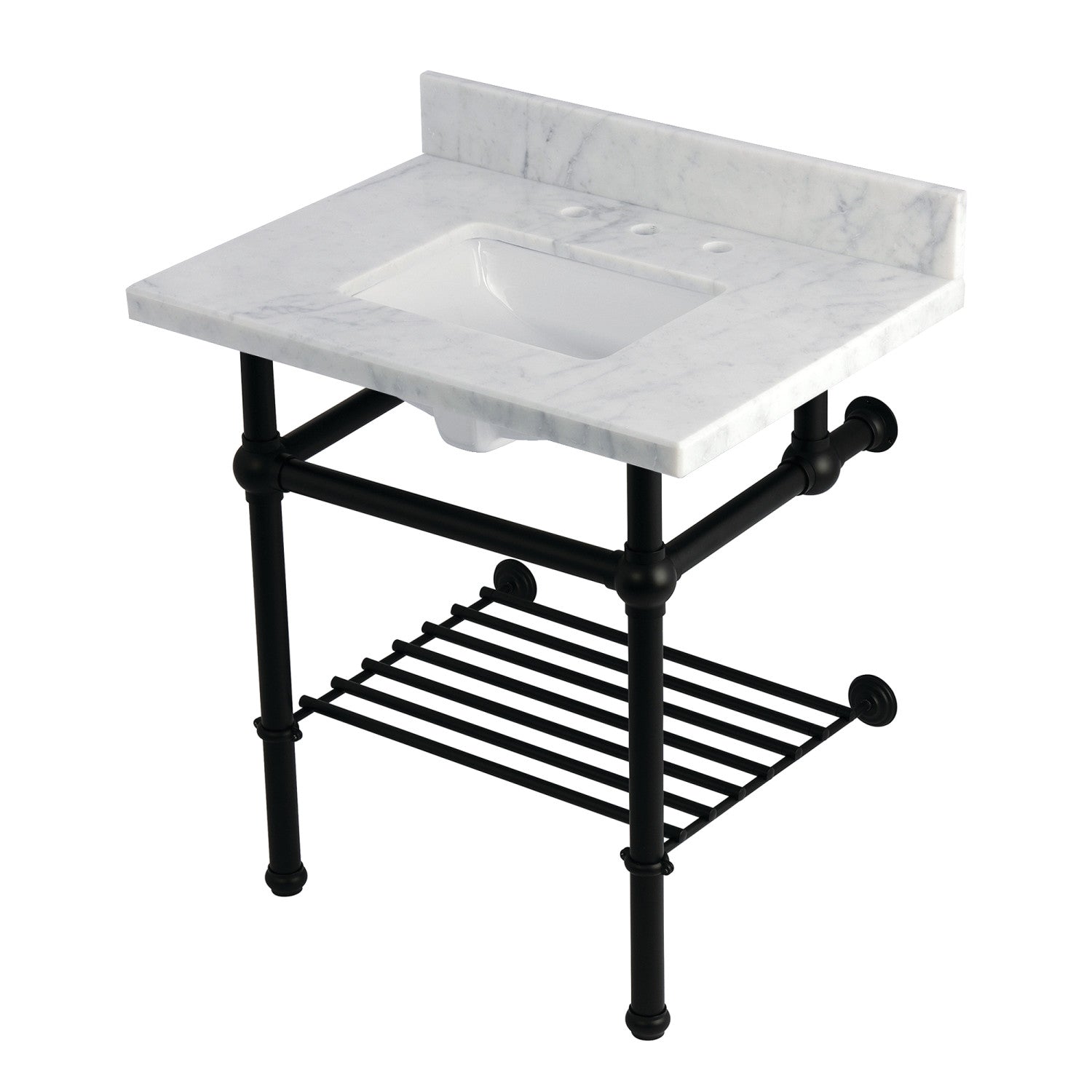 Kingston Brass Templeton lavabo consola — Negro Mate
