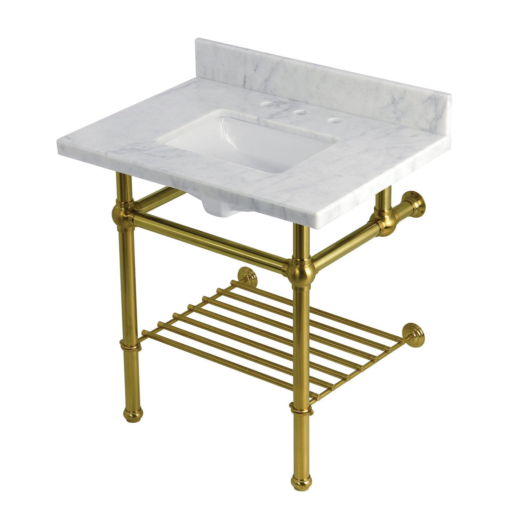 Kingston Brass Templeton lavabo consola — Latón Cepillado