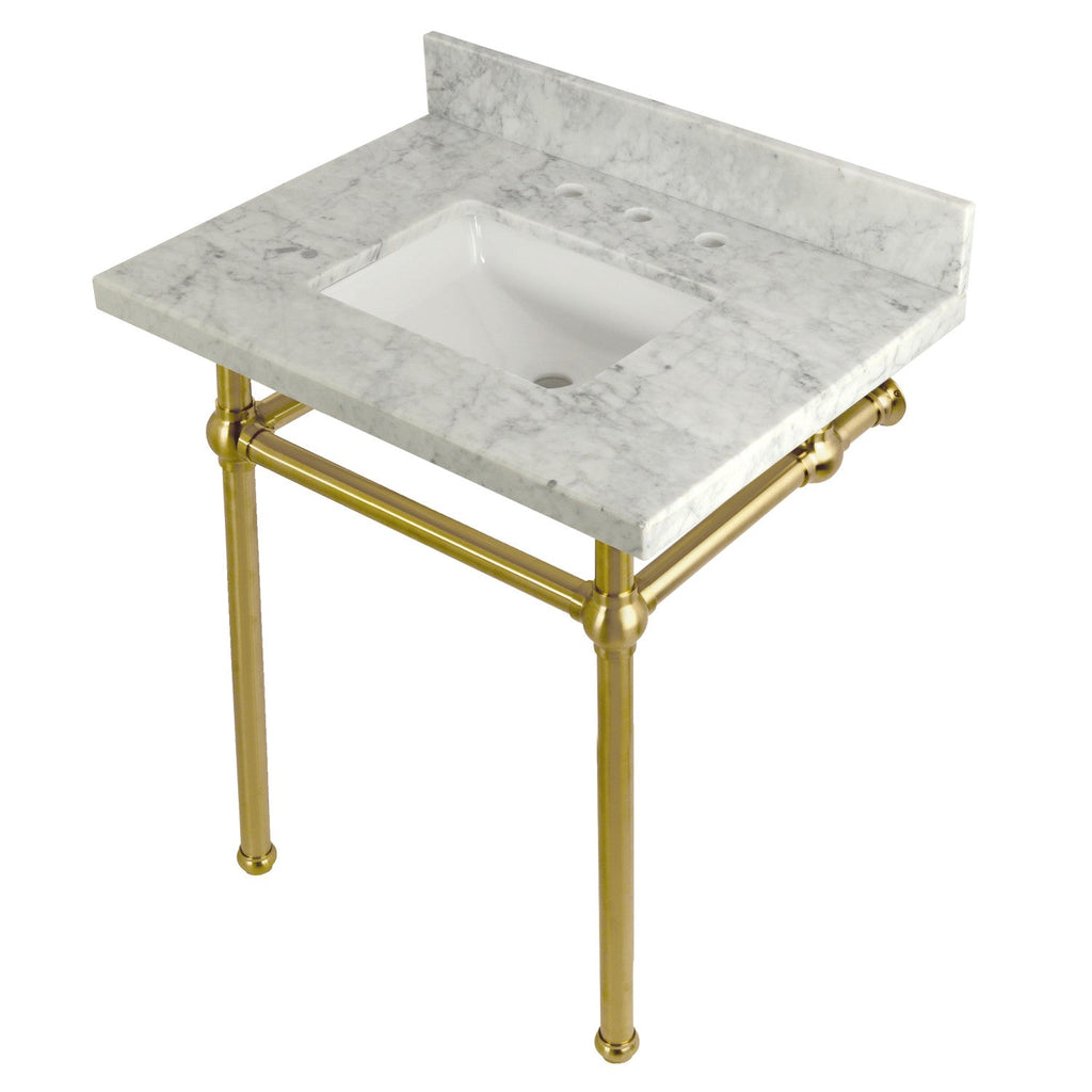 Kingston Brass Templeton lavabo consola — Latón Cepillado