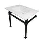 Kingston Brass Monarch lavabo consola — Negro Mate
