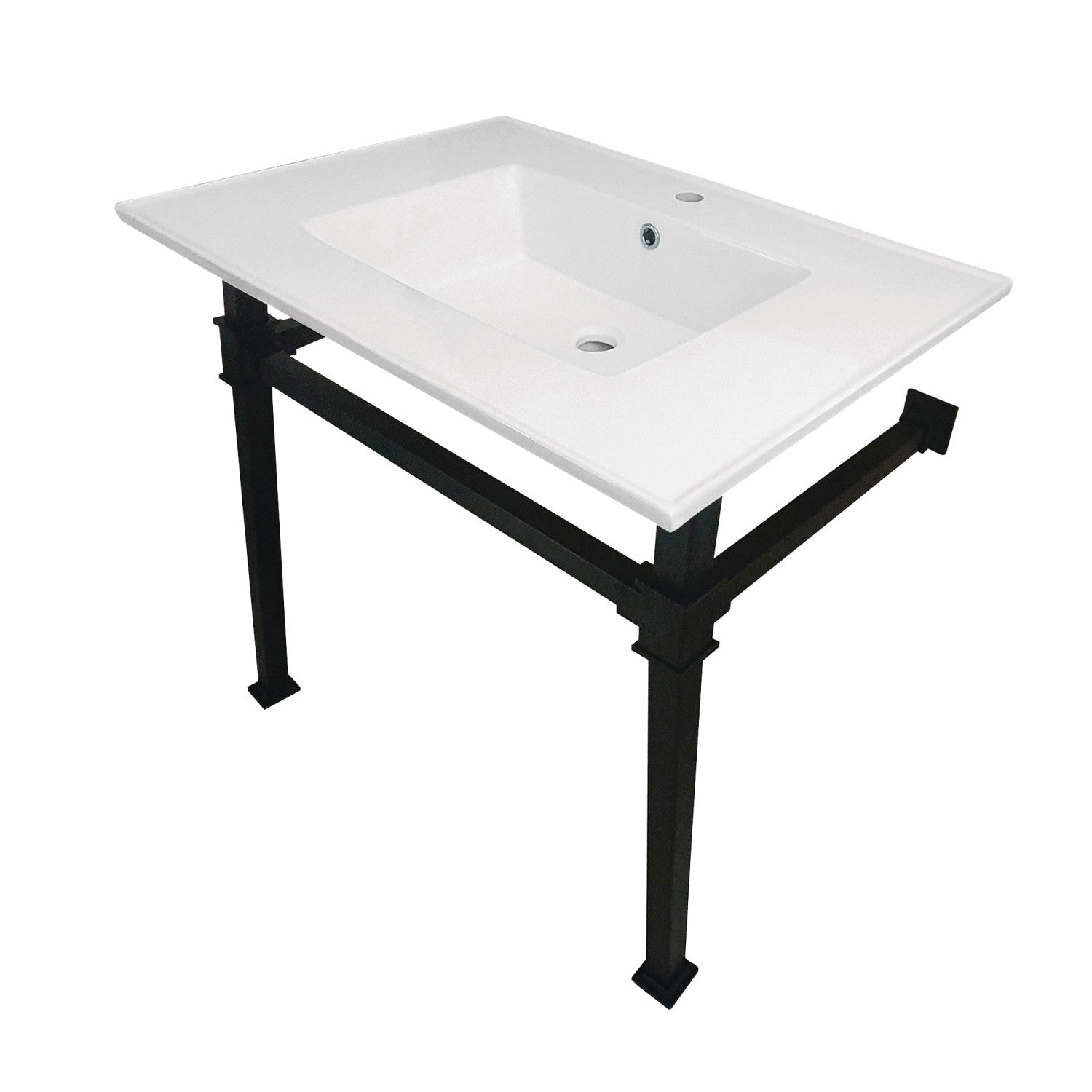 Kingston Brass Monarch lavabo consola — Negro Mate