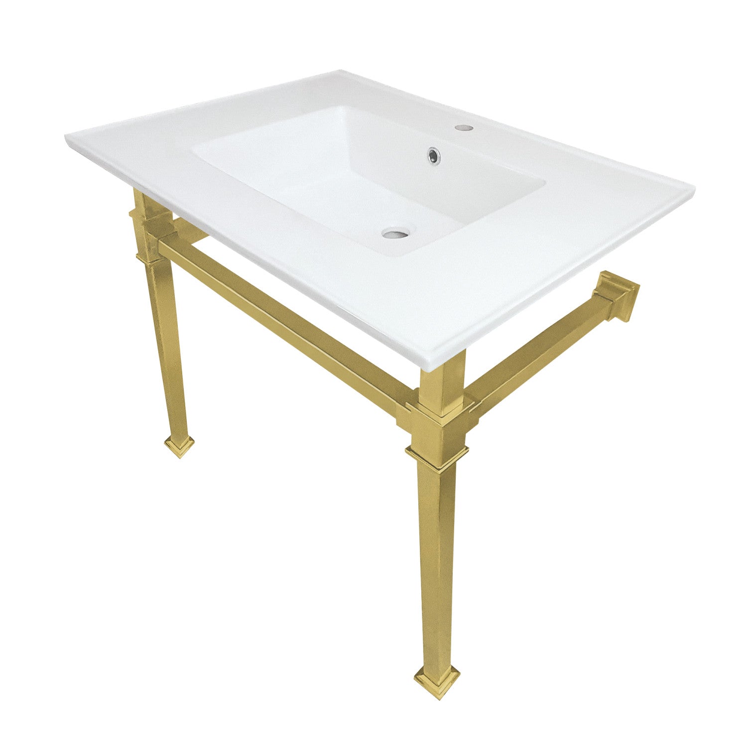 Kingston Brass Monarch lavabo consola — Latón Cepillado