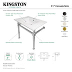 Kingston Brass Monarch lavabo consola — vista