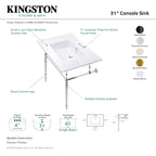 Kingston Brass Edwardian lavabo consola — vista