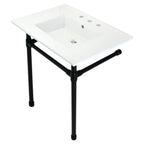 Kingston Brass Dreyfuss lavabo consola — Negro Mate
