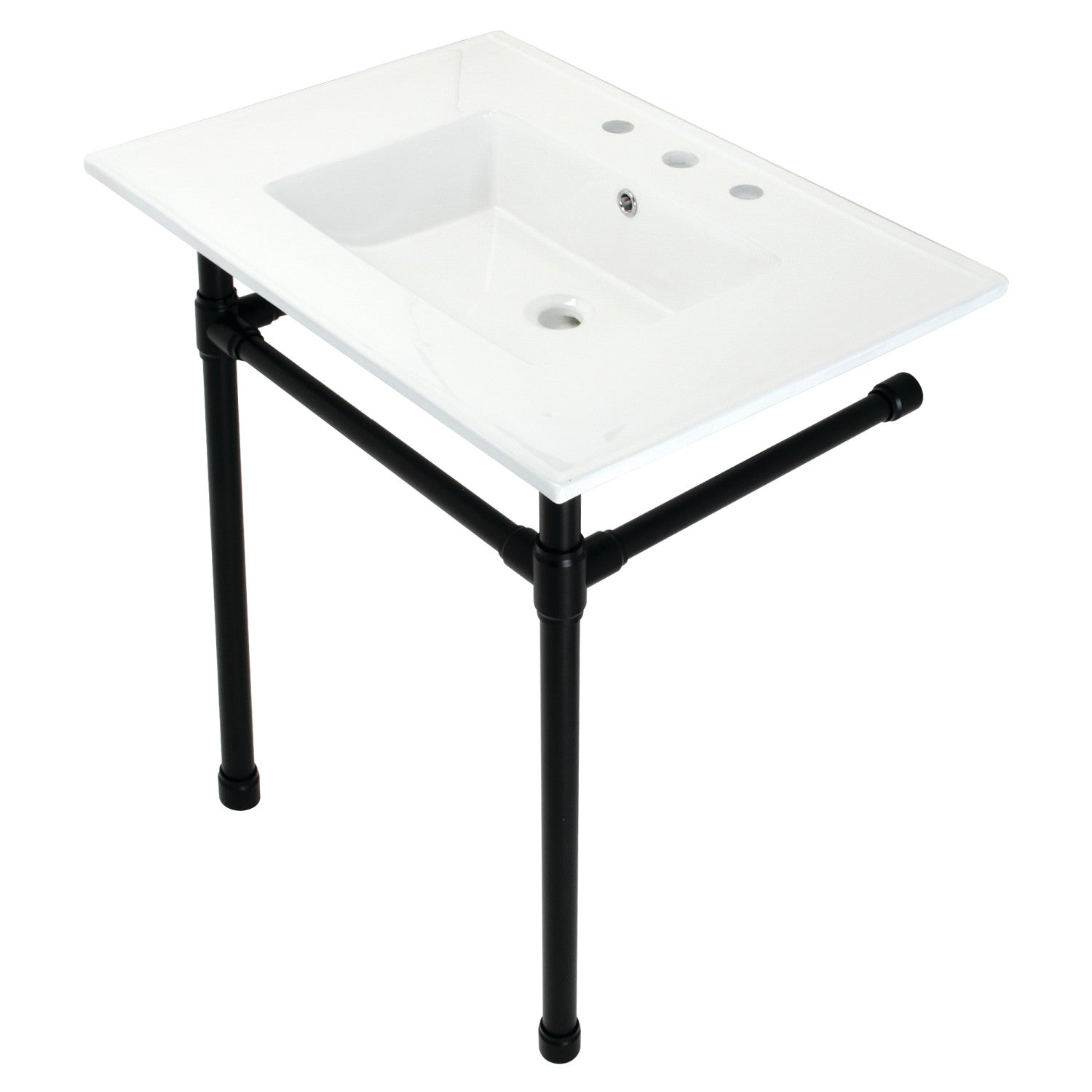 Kingston Brass Dreyfuss lavabo consola — Negro Mate