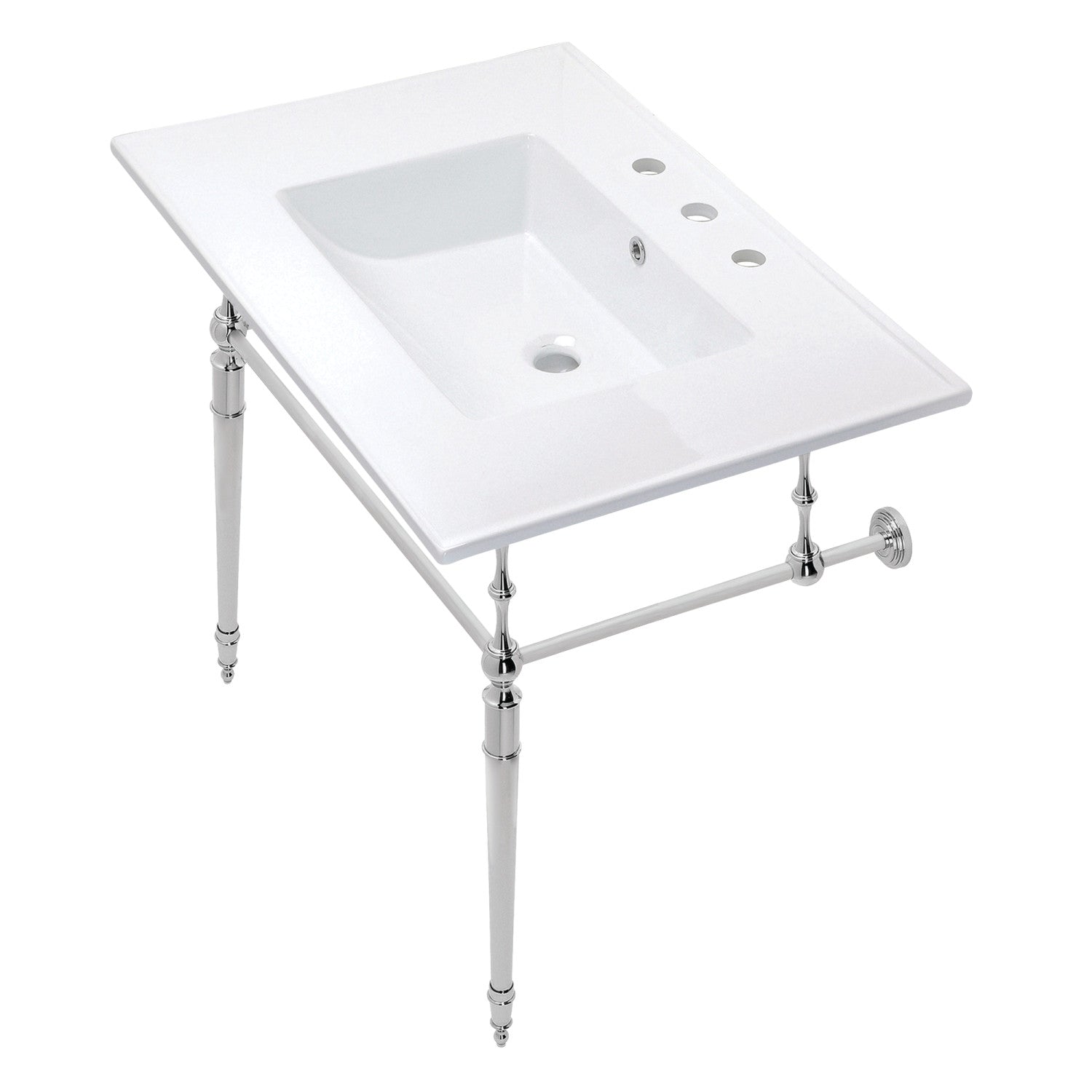 Kingston Brass Edwardian lavabo consola — Cromo Pulido