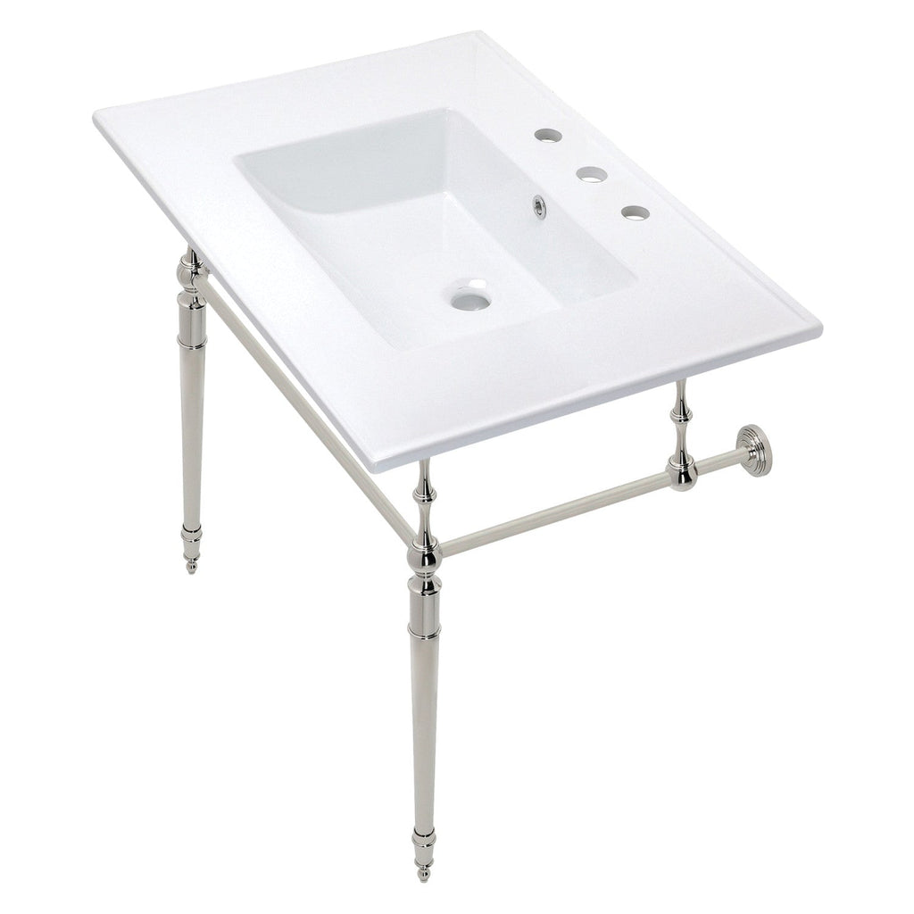 Kingston Brass Edwardian lavabo consola — Níquel Pulido