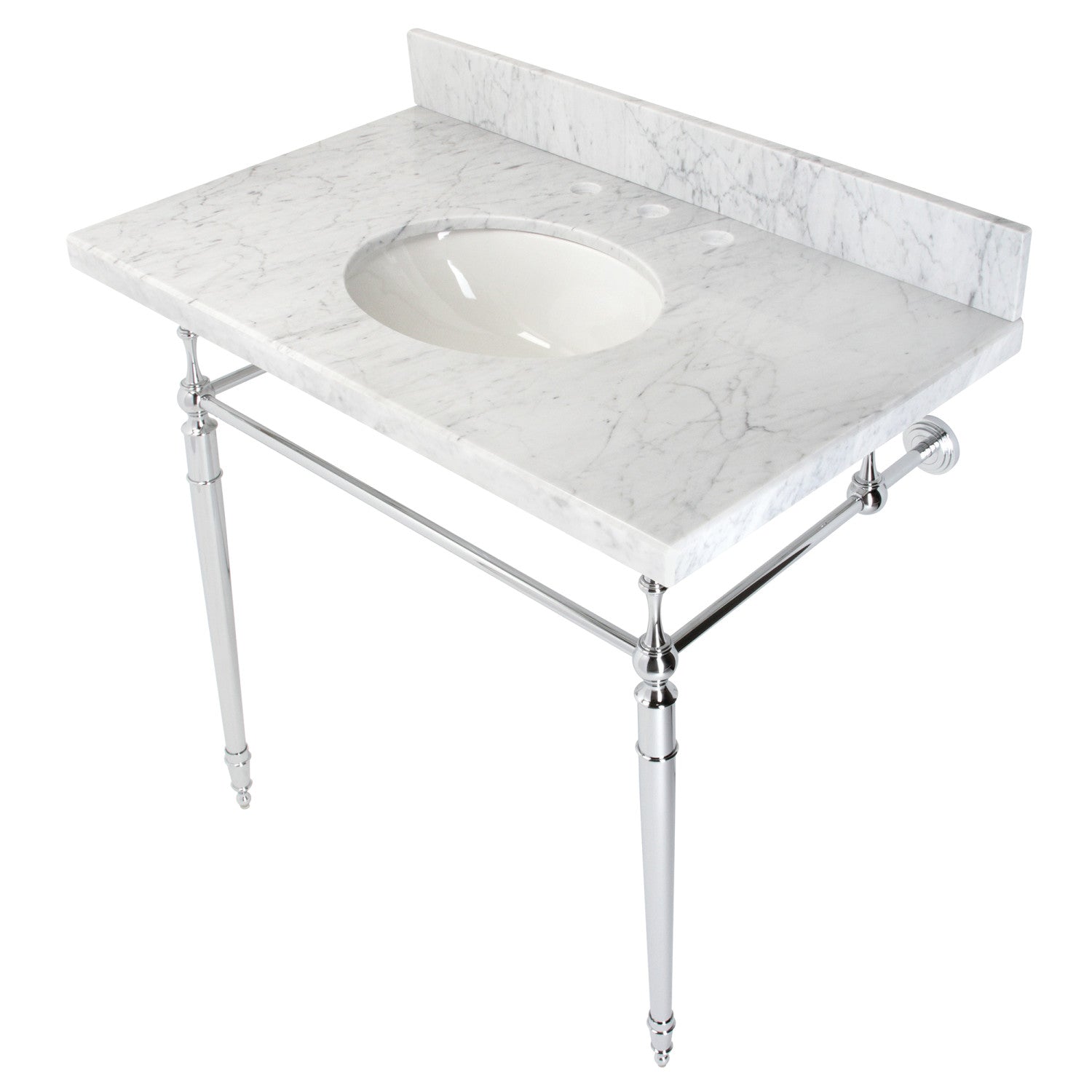 Kingston Brass Edwardian lavabo consola — Cromo Pulido