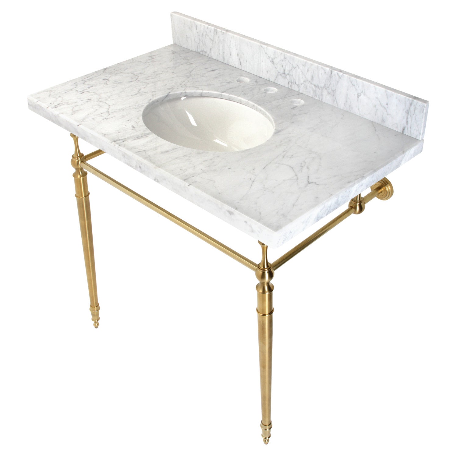 Kingston Brass Edwardian lavabo consola — Latón Cepillado