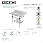 Kingston Brass Templeton lavabo consola — vista