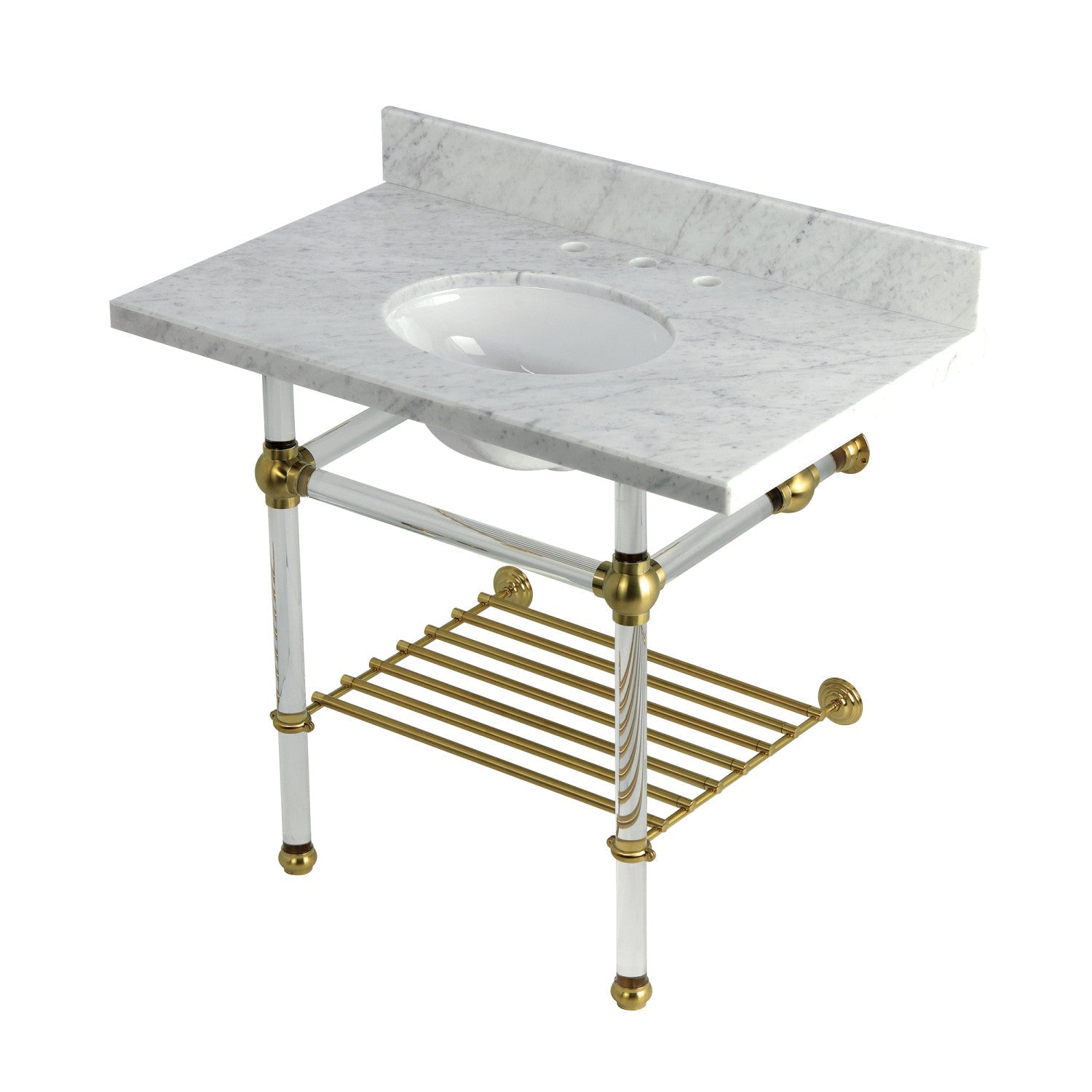 Kingston Brass Templeton lavabo consola — Latón Cepillado