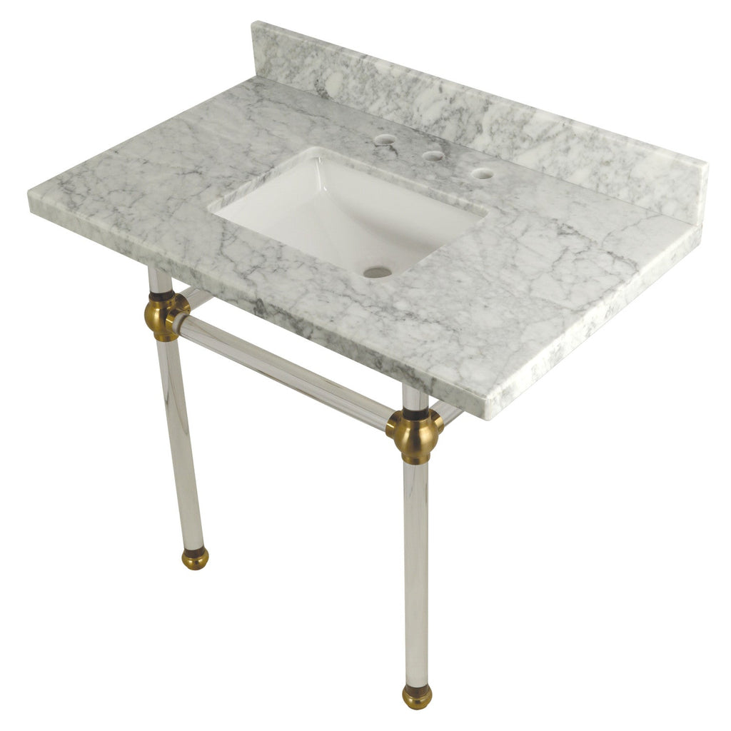 Kingston Brass Templeton lavabo consola — Latón Cepillado